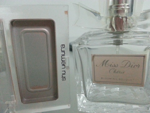 Shu Uemura blush and Miss Dior Cherie fragrance